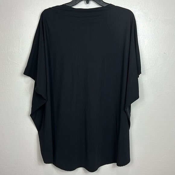 Bryn Walker Satin Black Elbow Length Dolman Sleeve Cowl Neck Top Size S - Picture 4 of 10